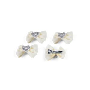 Girl's Crystel Heart Bow Hair Clip