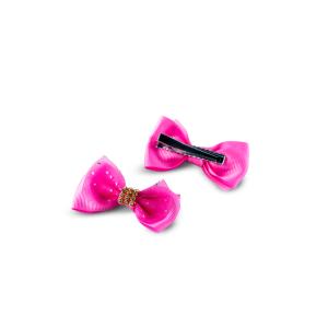 Girl's Rhinestone Glitter Accent Hair Bow Clip with Sparkle Details